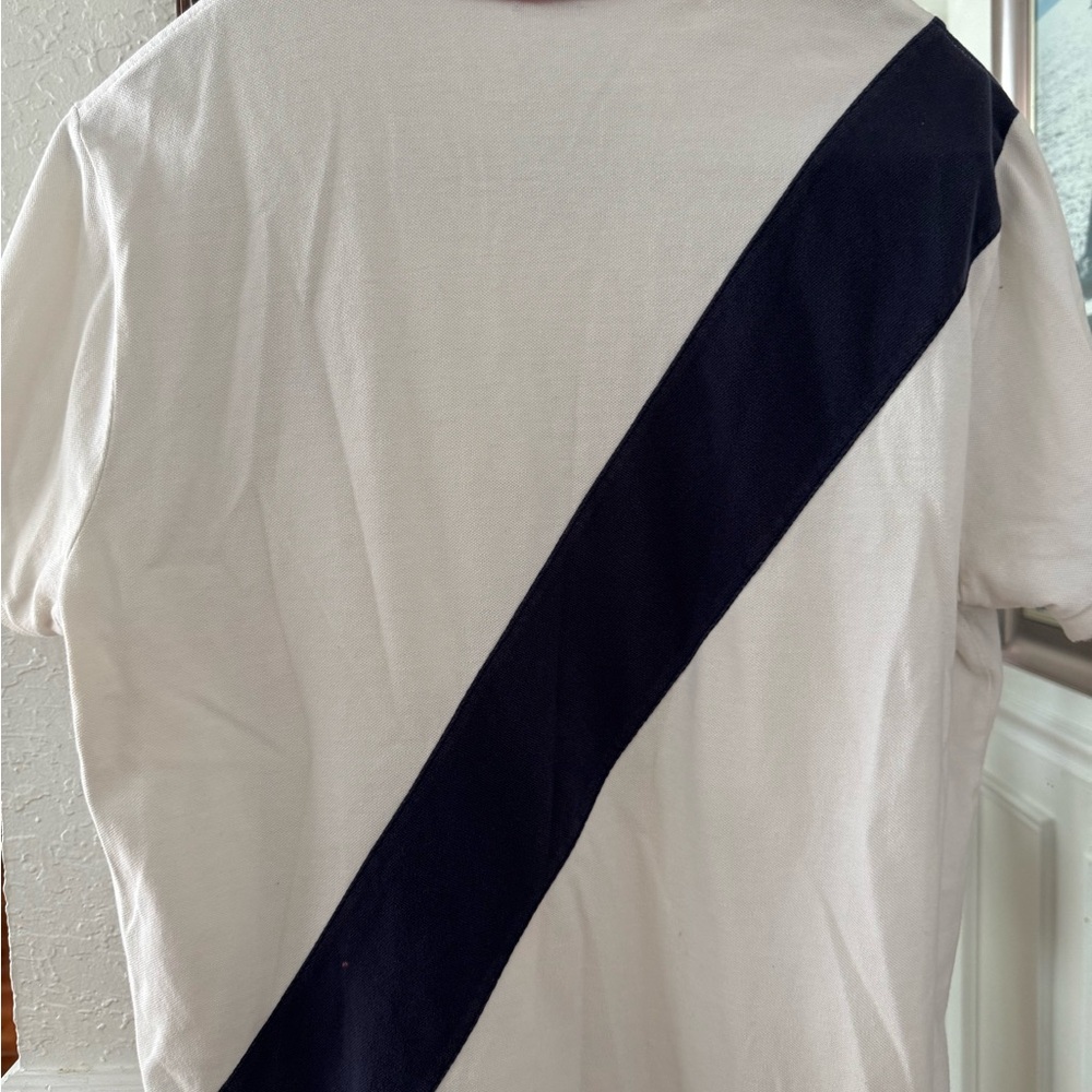Polo by Ralph Lauren Men's White and Navy Polo Shirt - Picture 3 of 6